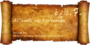 Örmény Fernanda névjegykártya